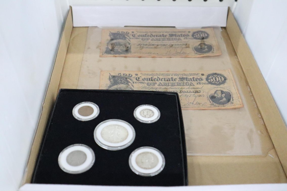 1938 Coin Set, Confederate States Currency Notes, Not Authenticated