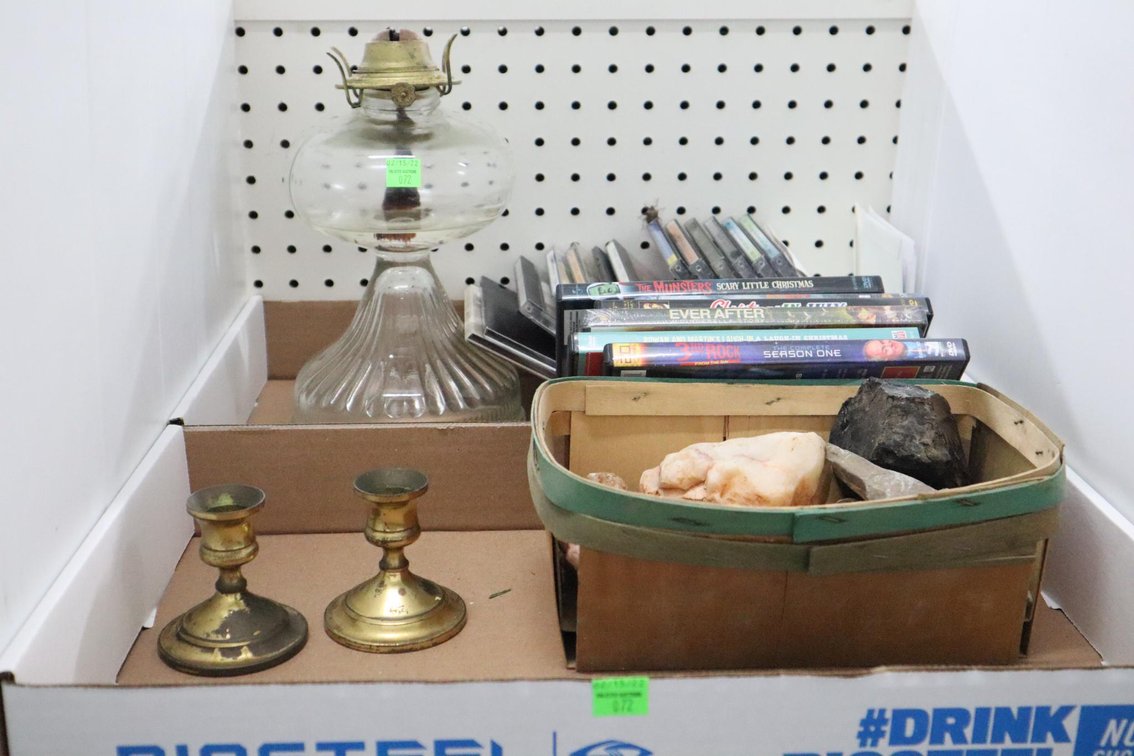 Oil Lamp, Cds and Dvds, Collectible Rocks