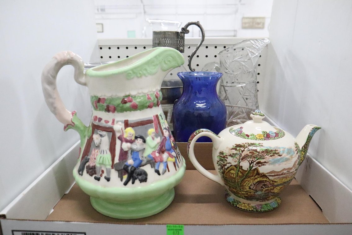 Lead Glass Vase and Pitcher, Collectible Dishes