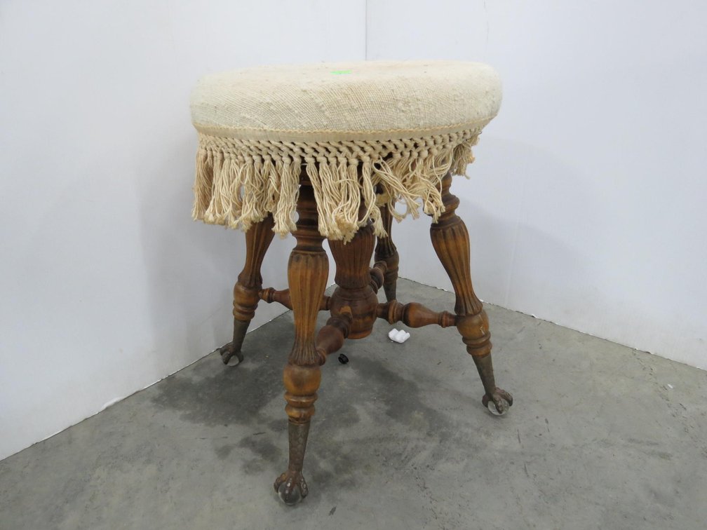 Piano Stool With Glass Ball Claw Feet