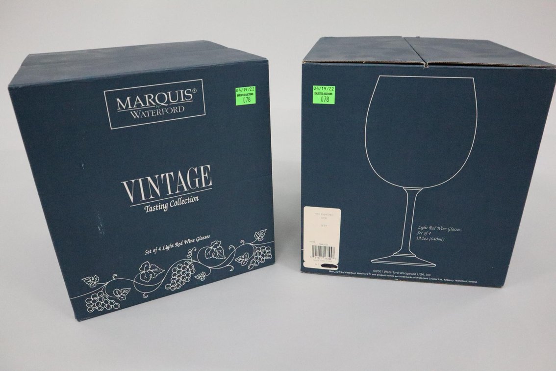 2 Sets of Marquis Waterford Light Red Wine Glasses