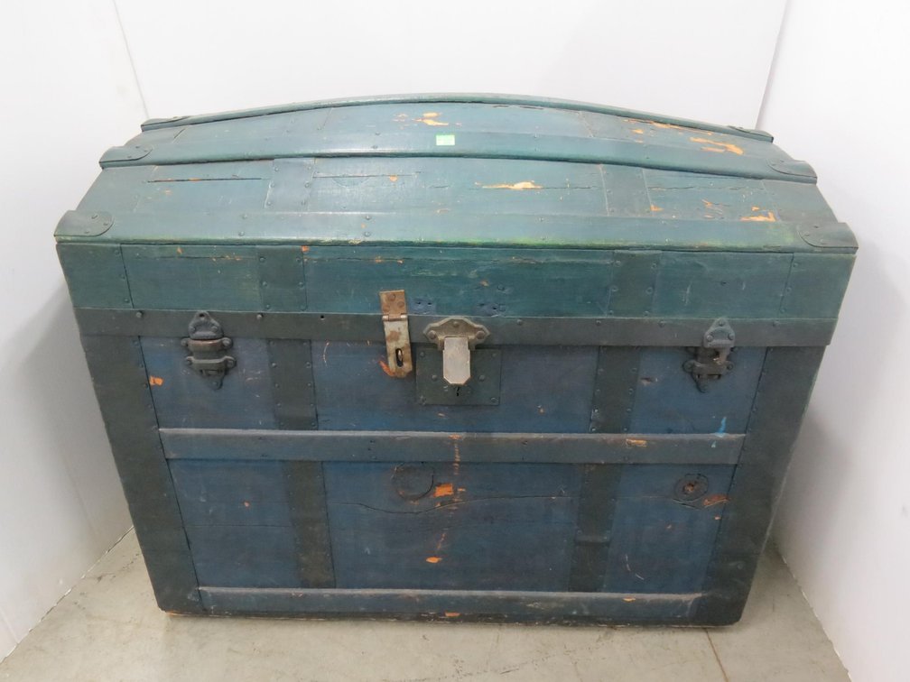 Antique Round Top Trunk