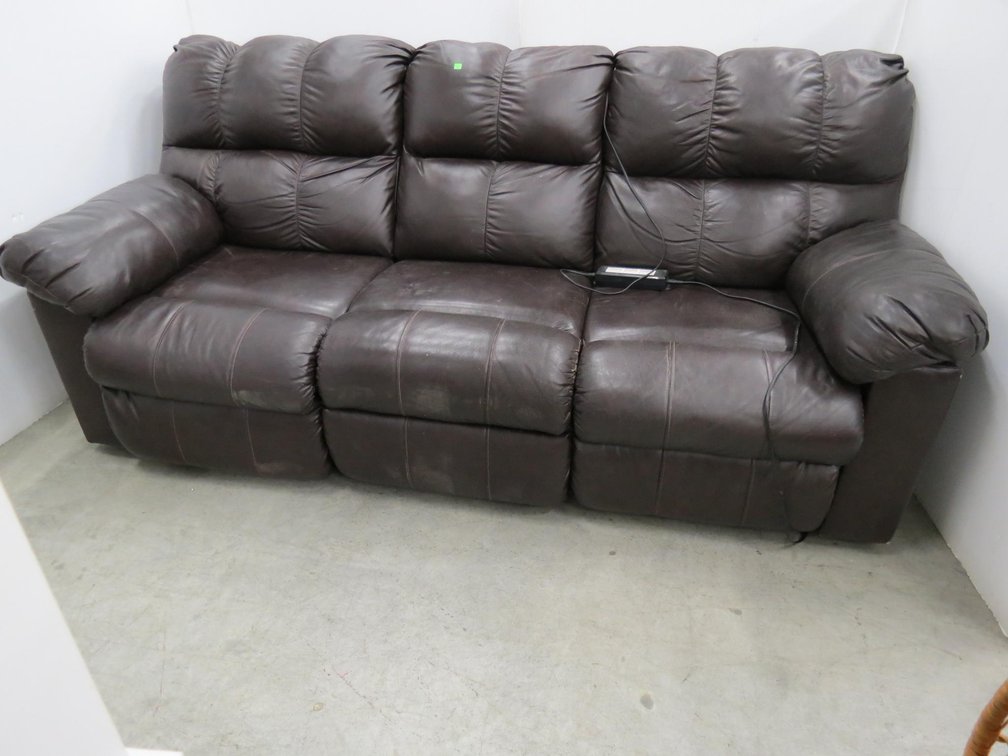 Leather Sofa With Electric Recline, Unsure of Brand