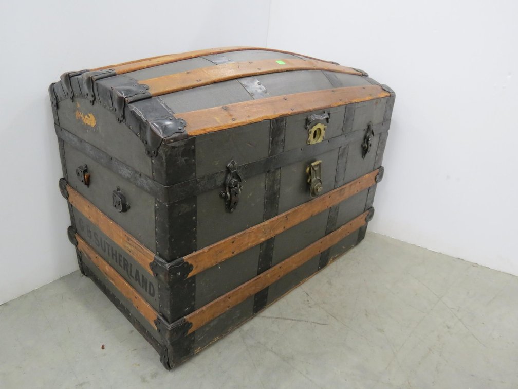 Antique Round Top Trunk