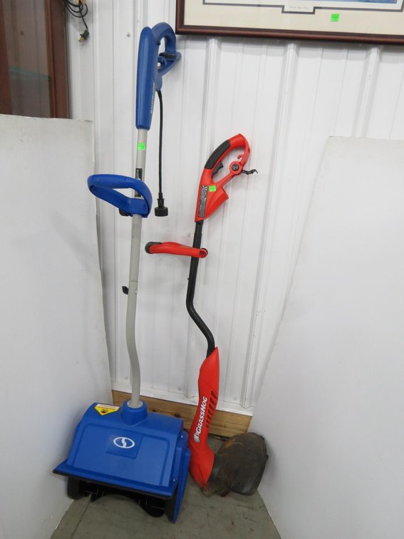 Snow Joe Electric Snow Shovel, Grasshog Electric String Trimmer
