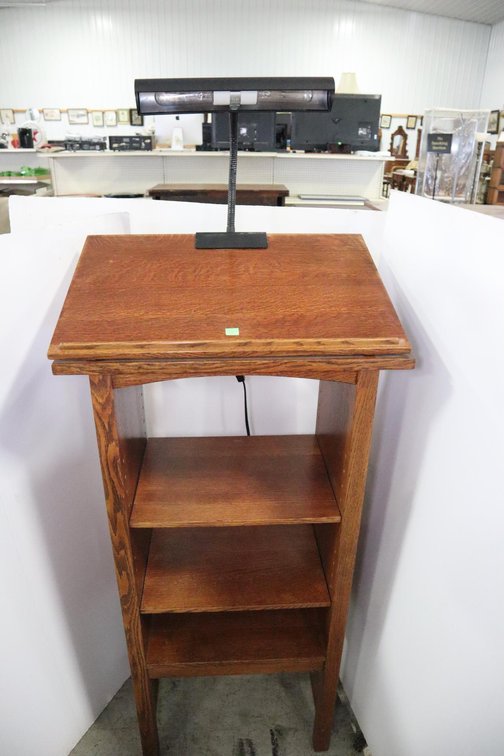 Pulpit Stand On Adjustable Shelf Bookcase
