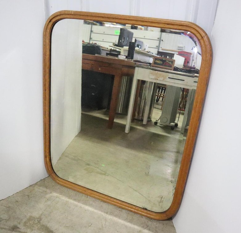 Antique Oak Framed Mirror