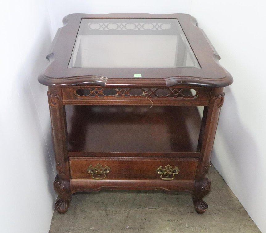 Glass Top Side Table By Bassett Furniture