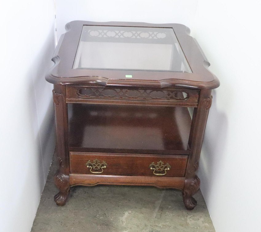 Glass Top Side Table By Bassett Furniture