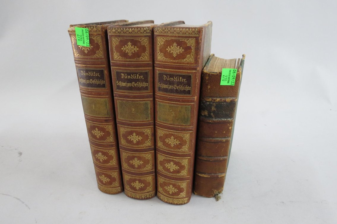 Antique Bells Standard Elocutionist, Principles And Exercises Hardcover Book, 1892, Signed By Previous Owners, Earliest Signature Signed 1894, Three German "History Of Switzerland" Hardcover Books Copyright 1885