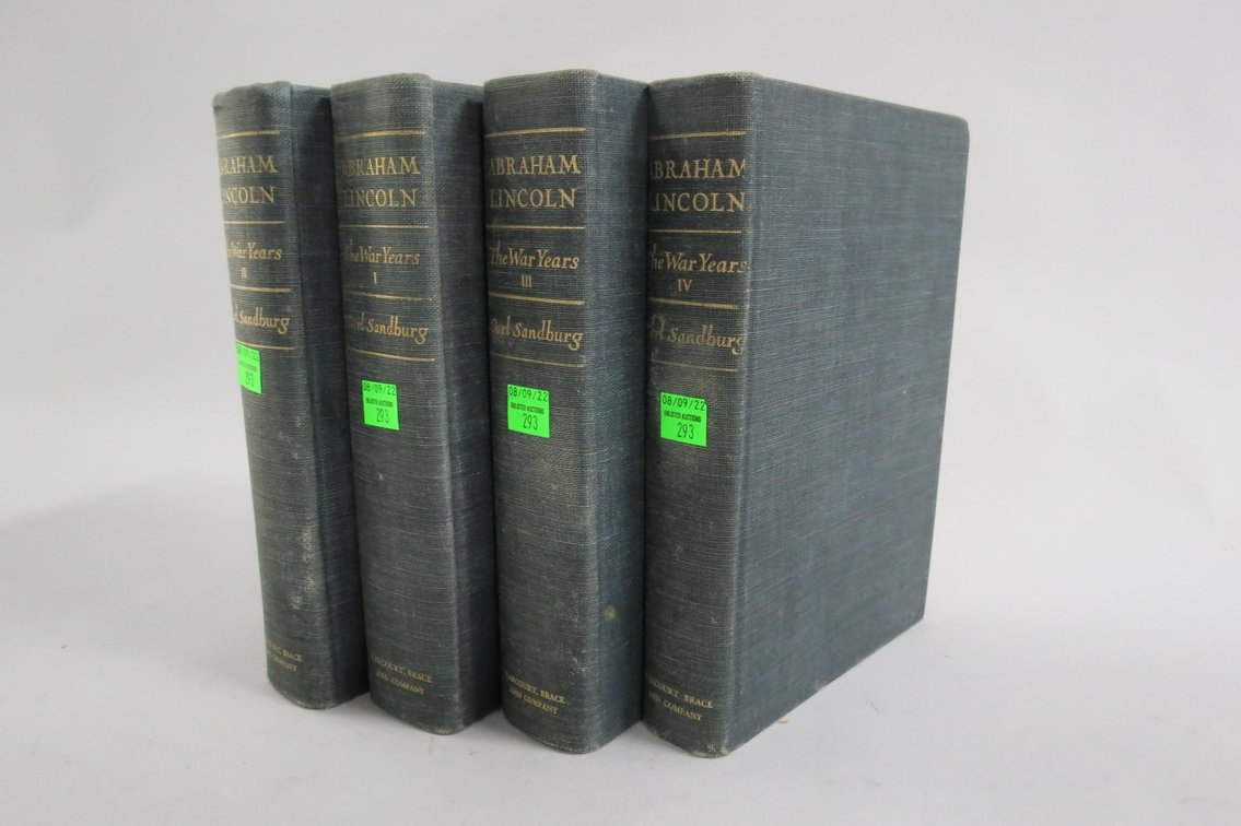 Abraham Lincoln The War Years Volumes 1-4 By Carl Sandburg, Hardcover Books
