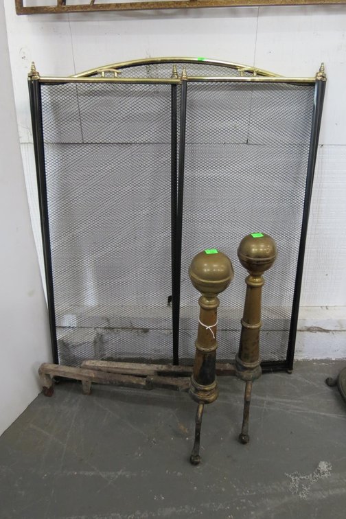 Andirons and Fireplace Screen