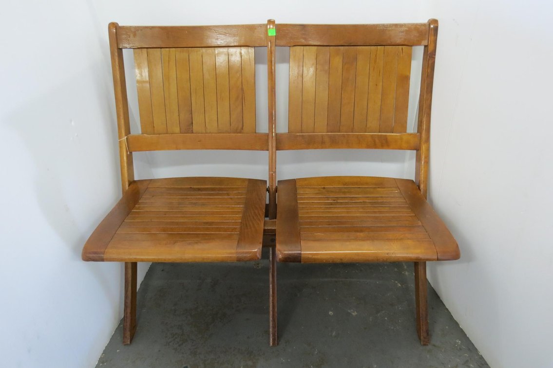 Antique Folding Chair Bench