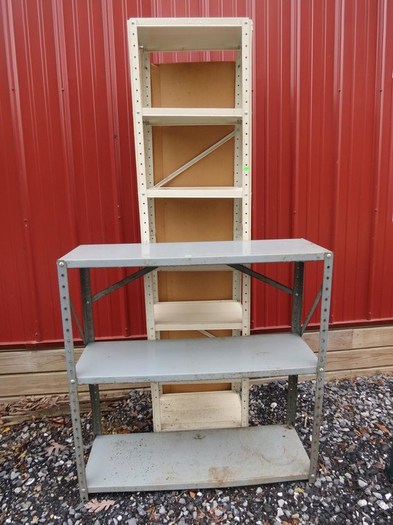 Pair of Metal Shelves