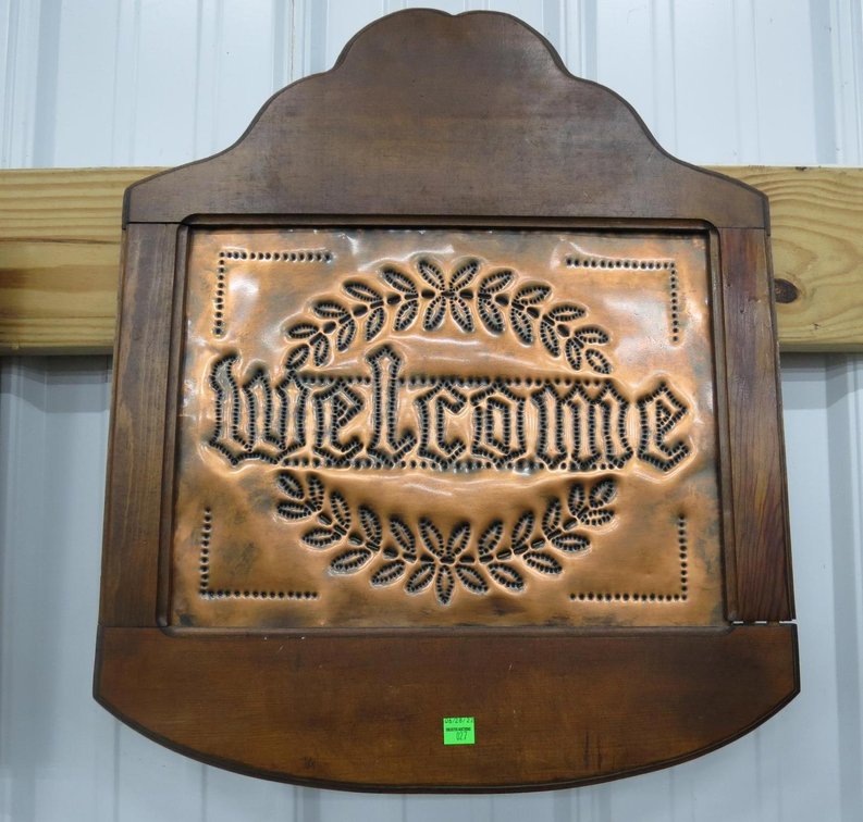 Punched Tin Welcome Sign