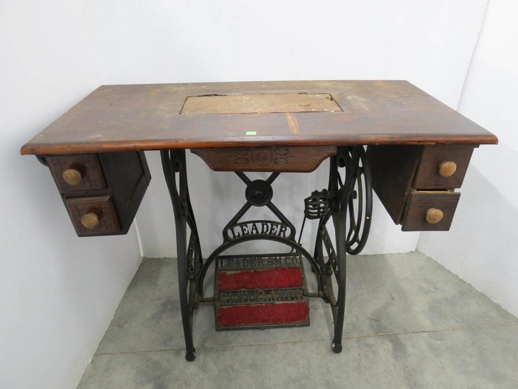 Leader Antique Treadle Sewing Machine Table