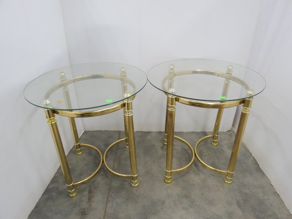 Pair of Glass Top Side Tables