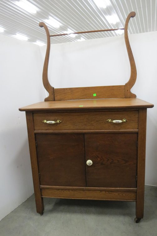Antique Wash Stand with Towel Bar, Towel Bar Rack Needs Some Repair