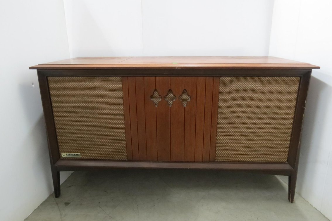 Mid-Century Modern Sylvania Walnut Stereo Console