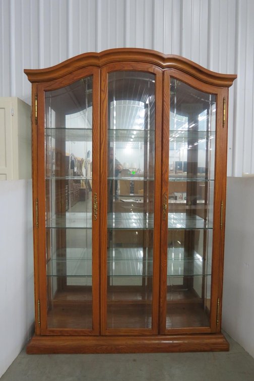 Lighted China Cabinet with Glass Shelves