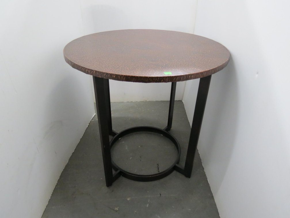 Round Metal Top Side Table