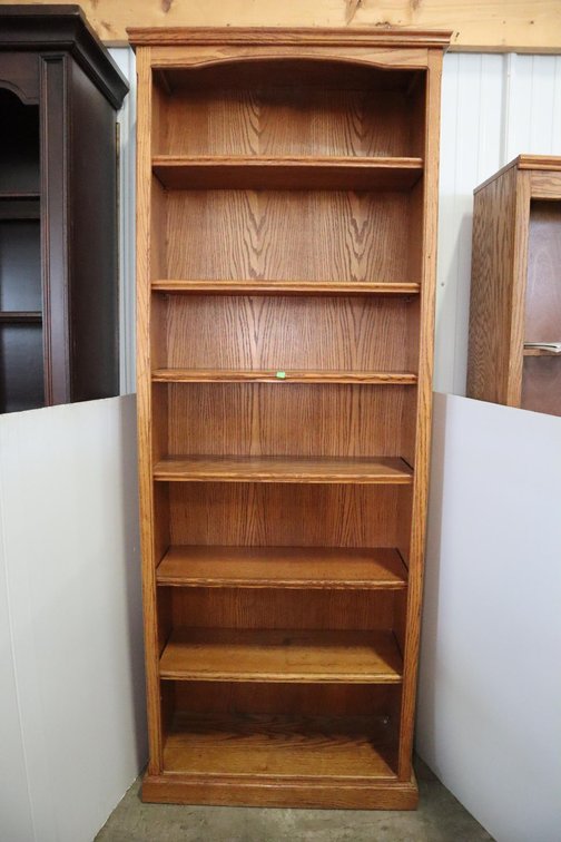 Oak Adjustable Shelf Bookcase