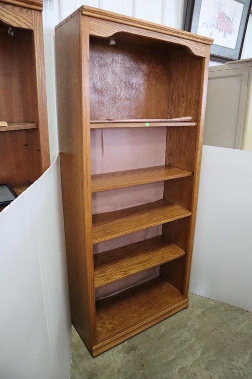 Oak Adjustable Shelf Bookcase
