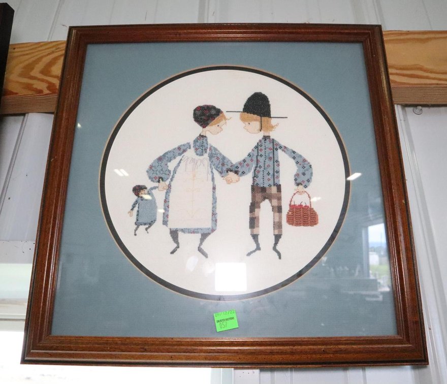 P Buckley Moss Framed Embroidery