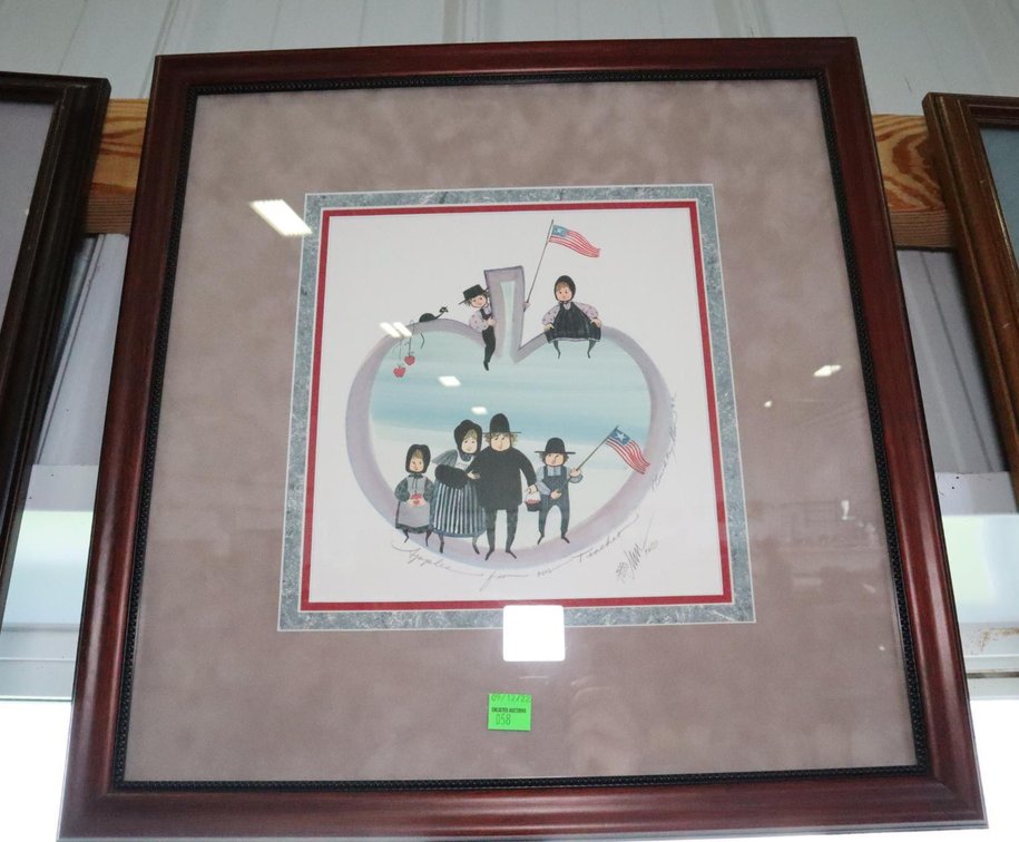 P Buckley Moss "Apples For Our Teachers" Framed Print