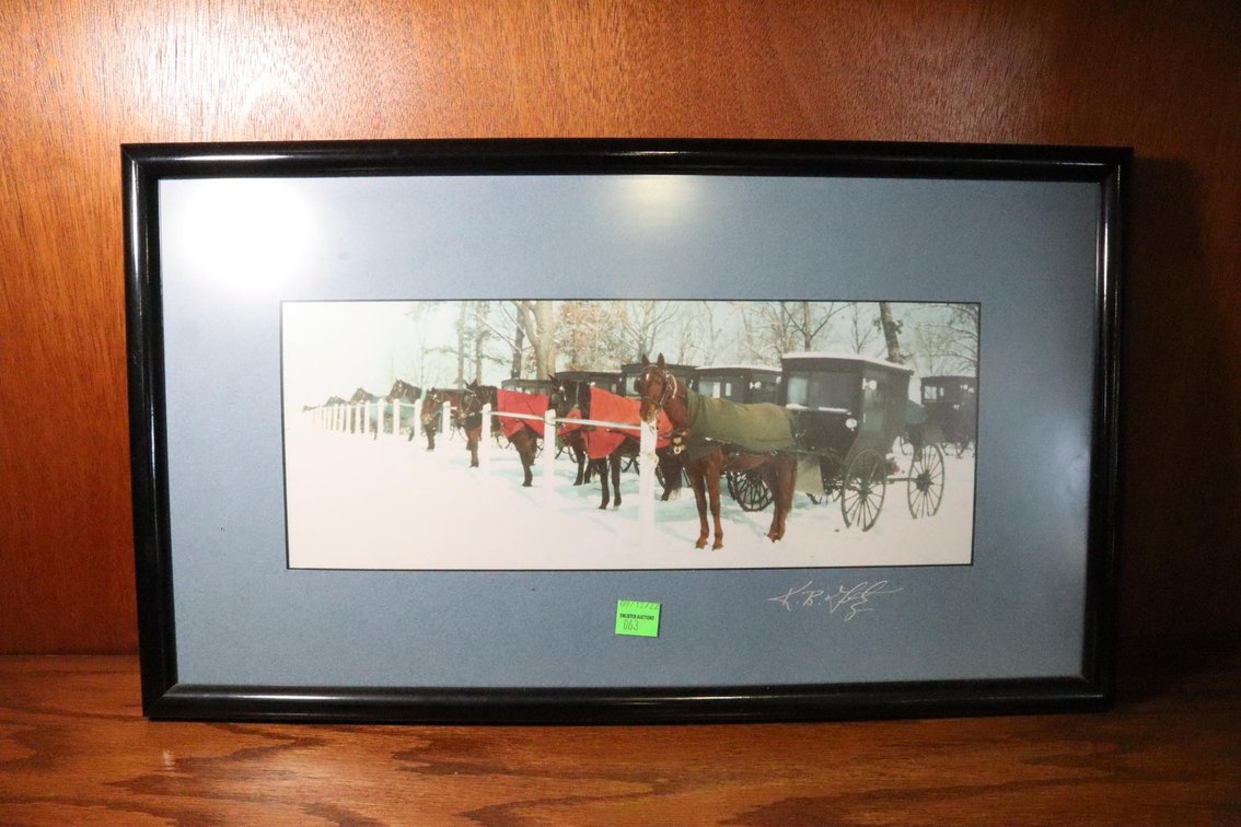 K.B. Framed Horse and Buggy Photo