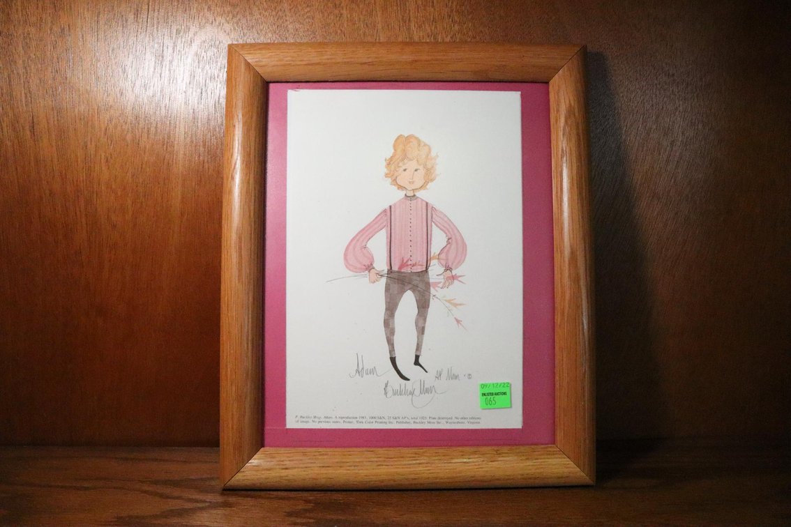 P Buckley Moss "Adam" Framed Print