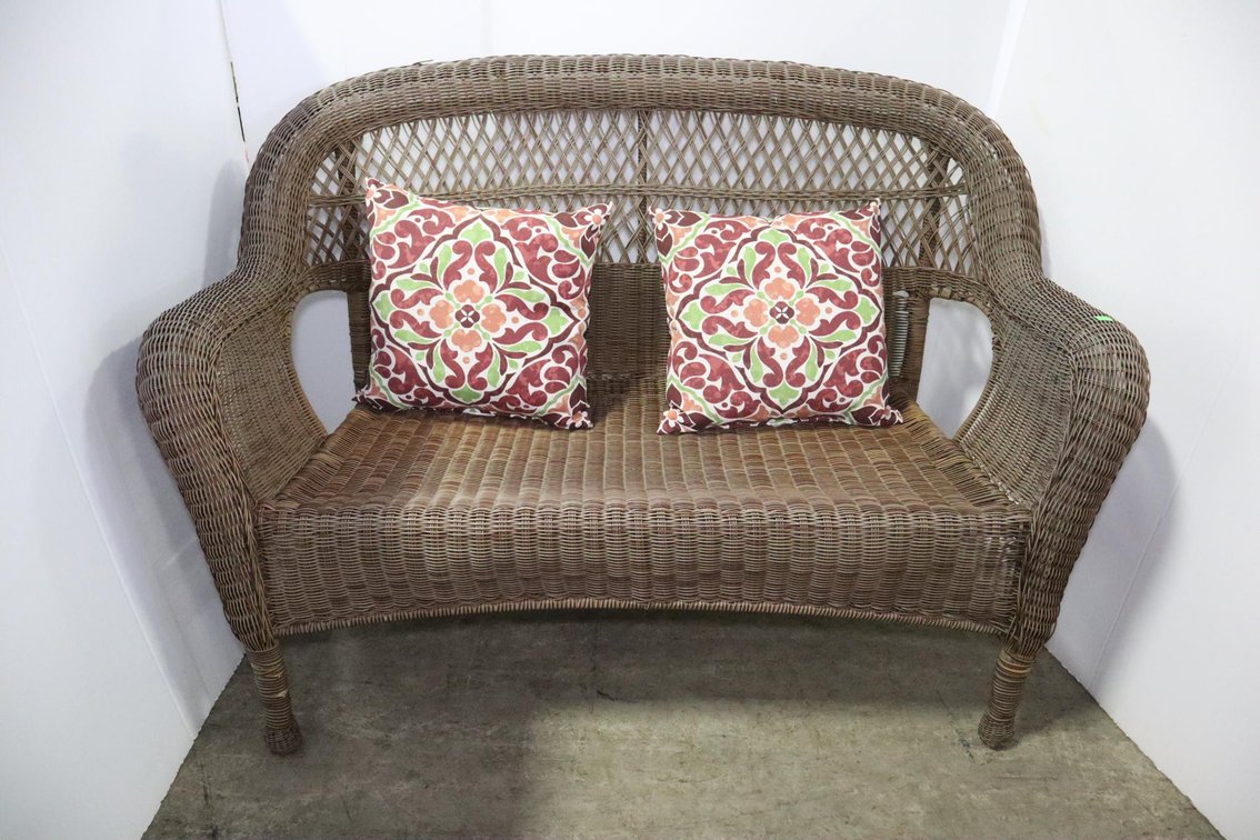 Plastic Wicker Bench