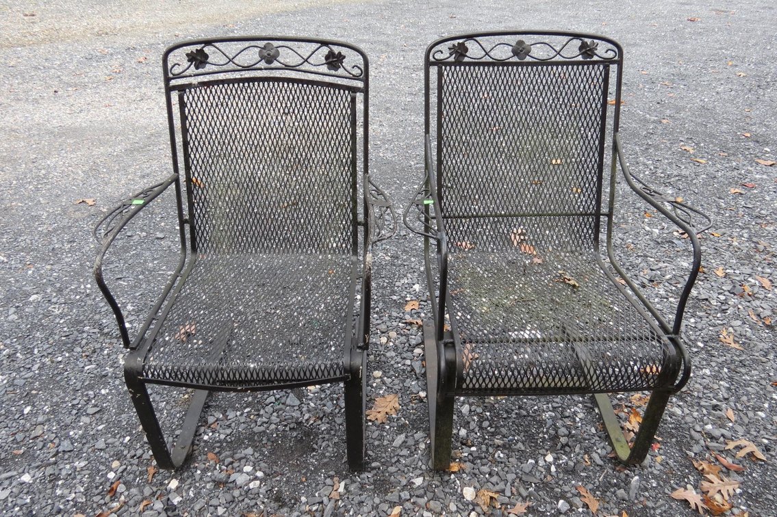 Pair of Wrought Iron Patio Chairs