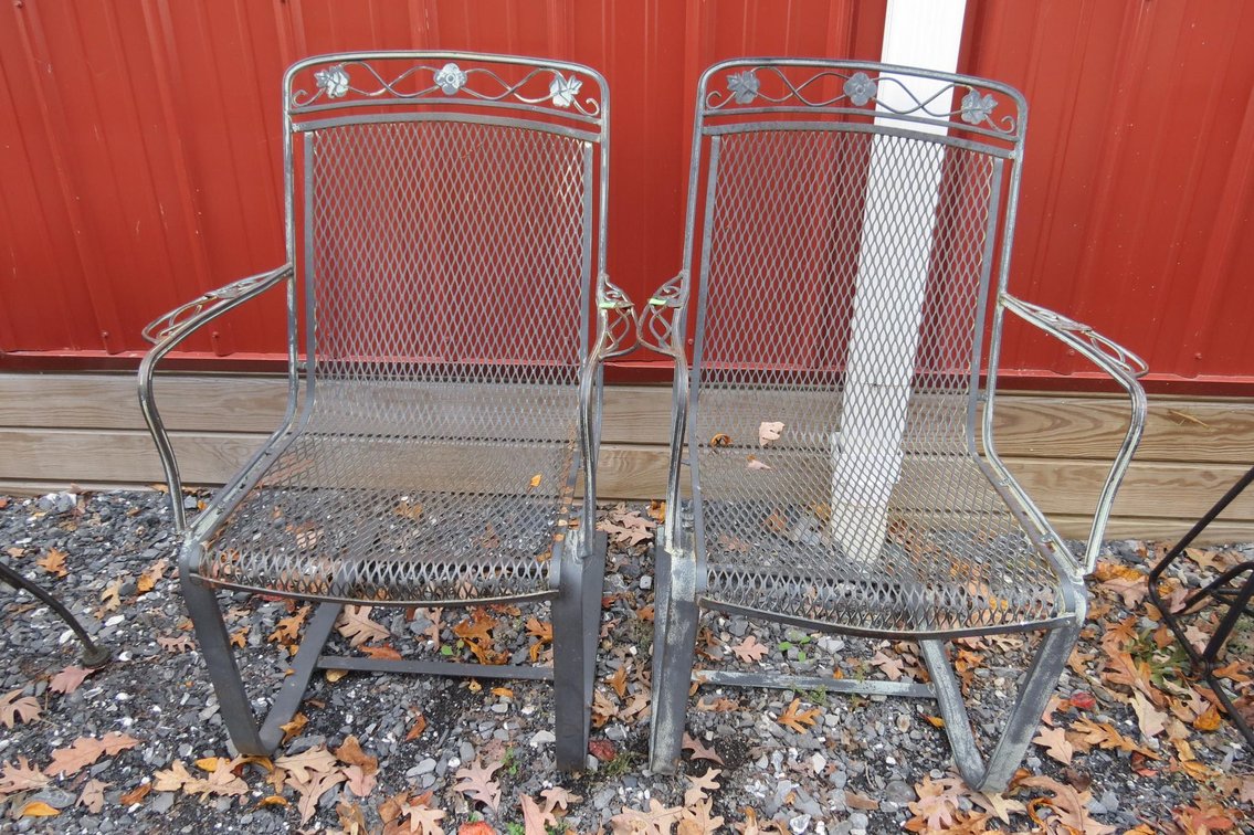Pair of Wrought Iron Patio Chairs