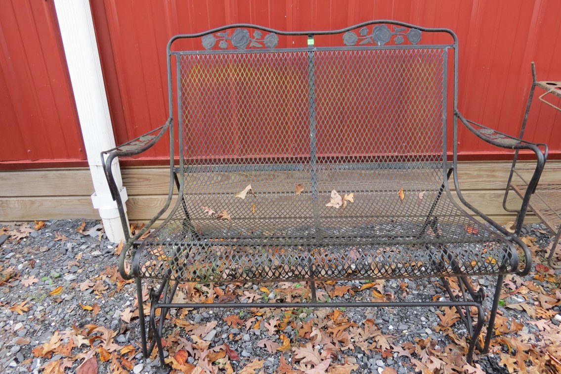Wrought Iron Glider Bench