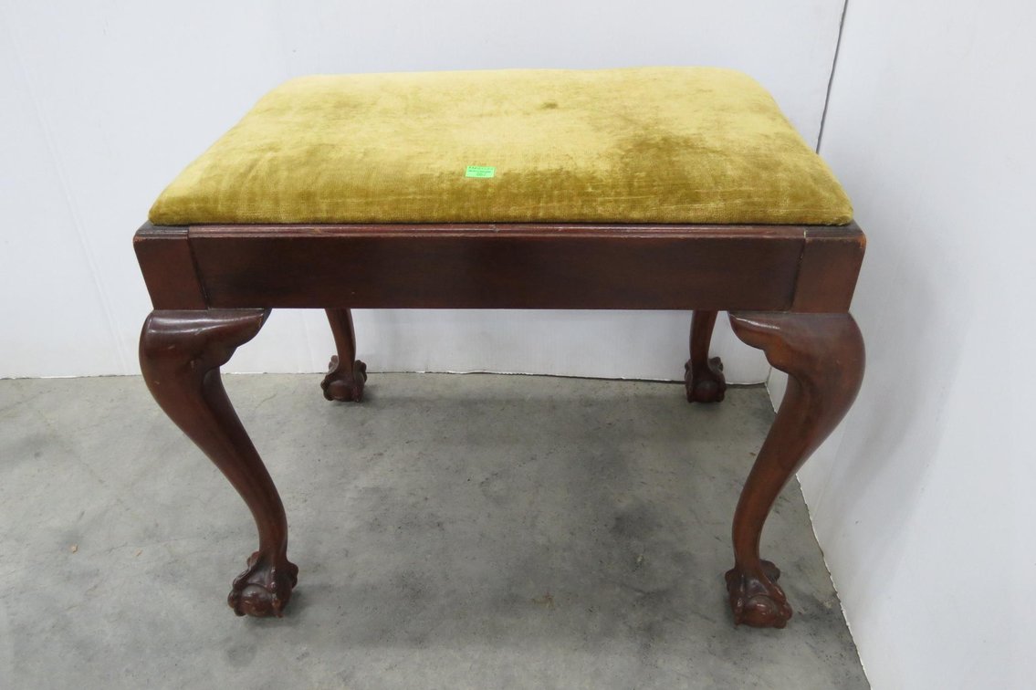 Vintage Stool With Ball and Claw Feet