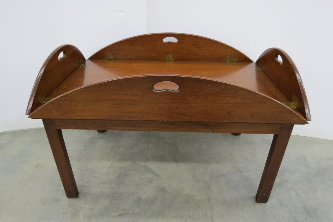 Walnut Coffee Table With Folding Leaves