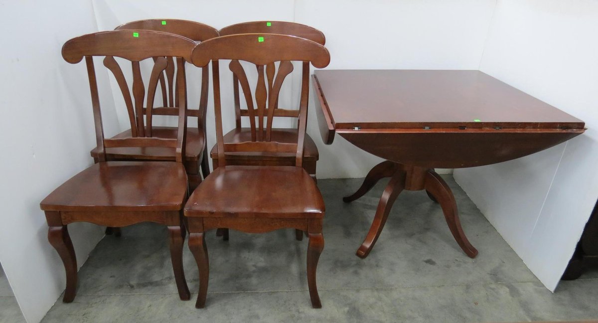 Drop Leaf Dining Table With 4 Chairs