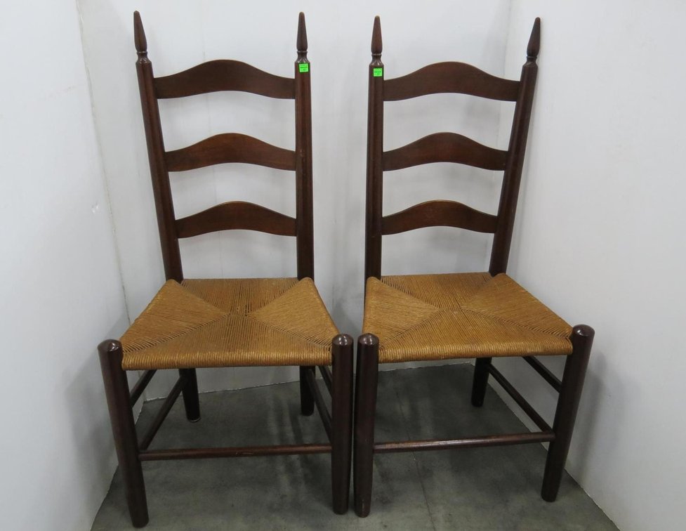 Pair of Rush Bottom Chairs