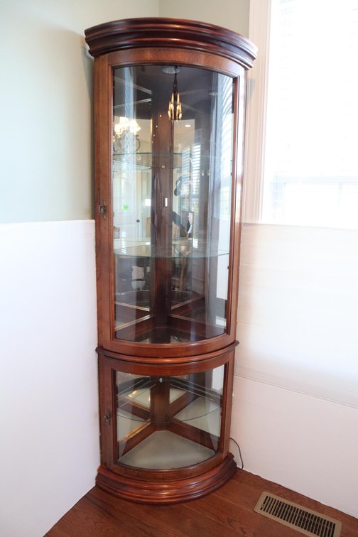 Illuminated Corner Curio Cabinet