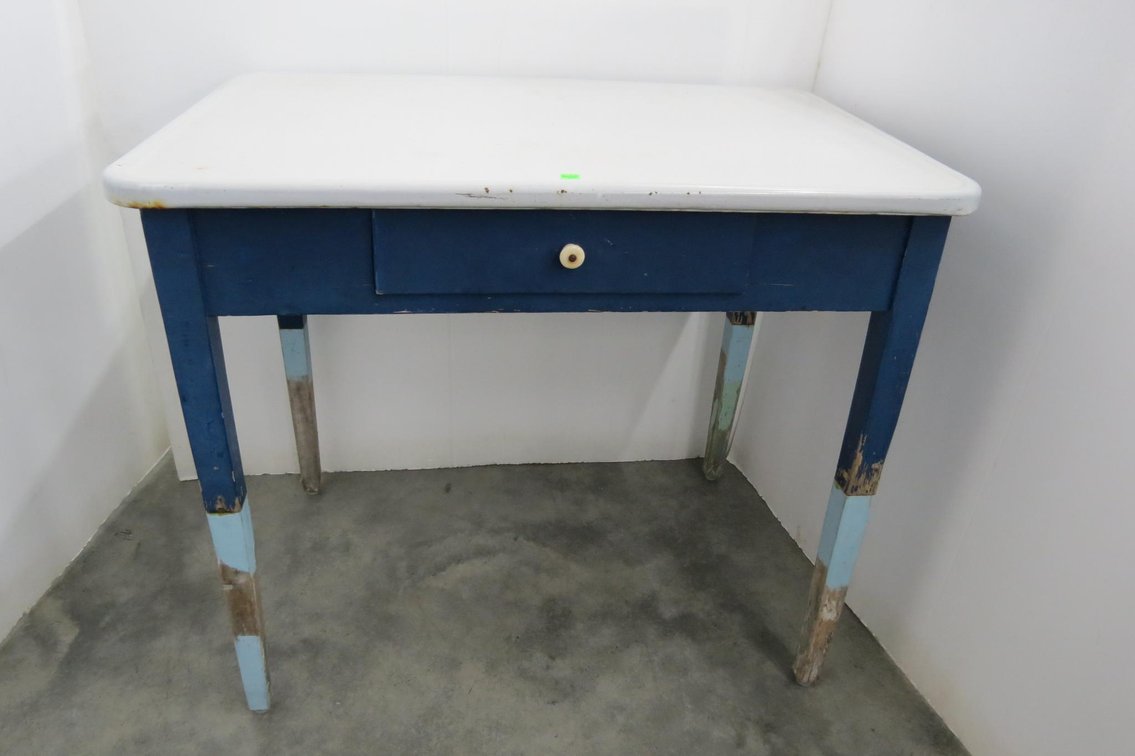 Vintage Enameled Top Table