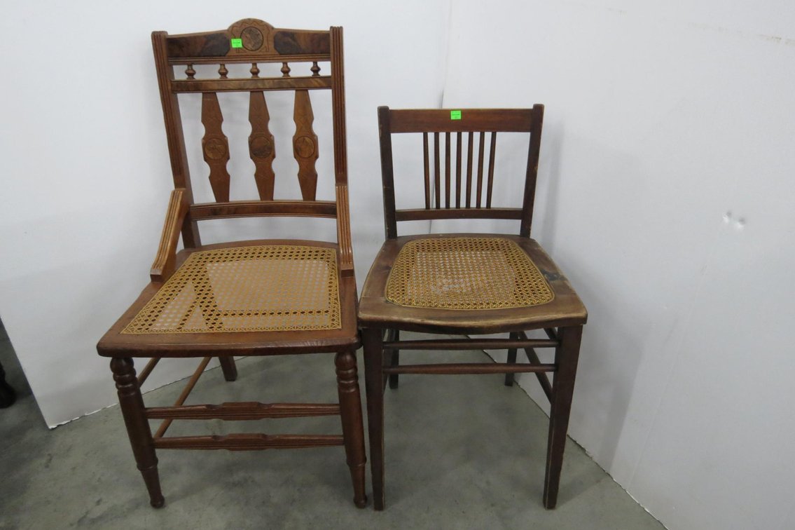 Pair of Cane Bottom Chairs