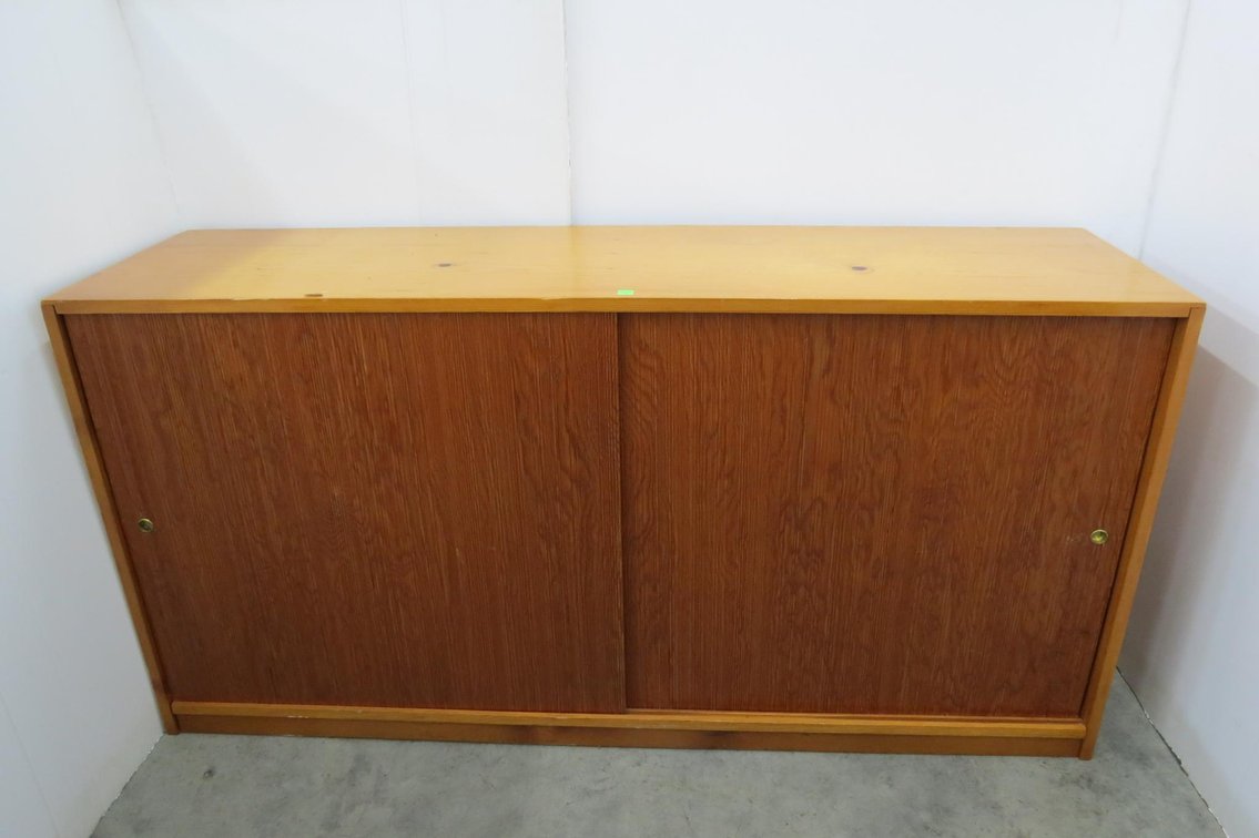 Pine Shelf With Sliding Doors