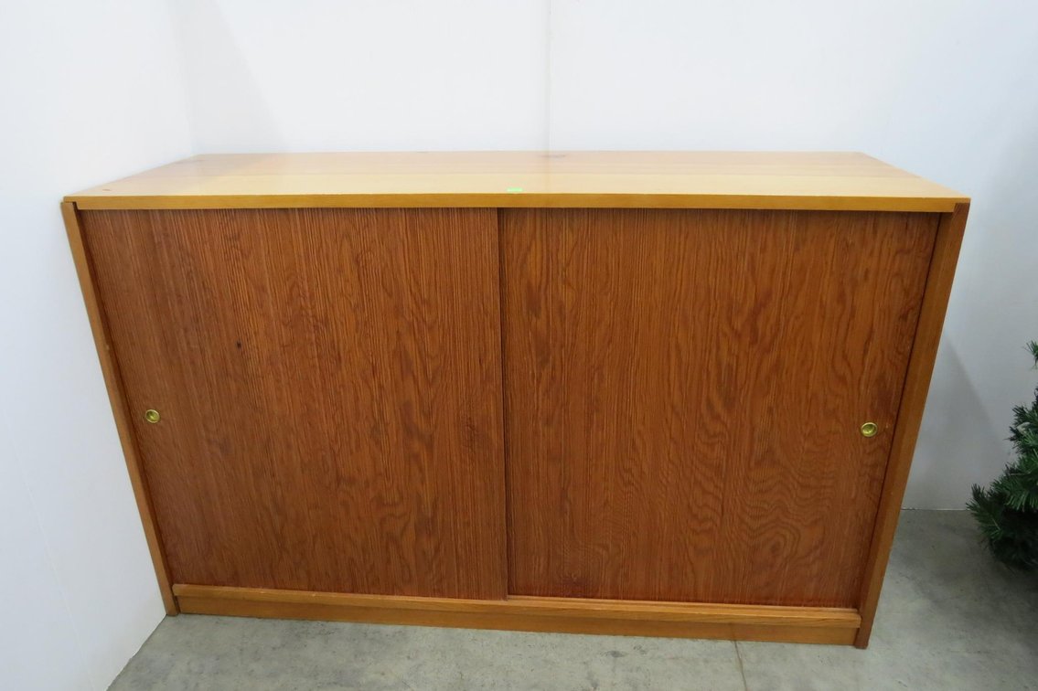 Pine Shelf With Sliding Doors