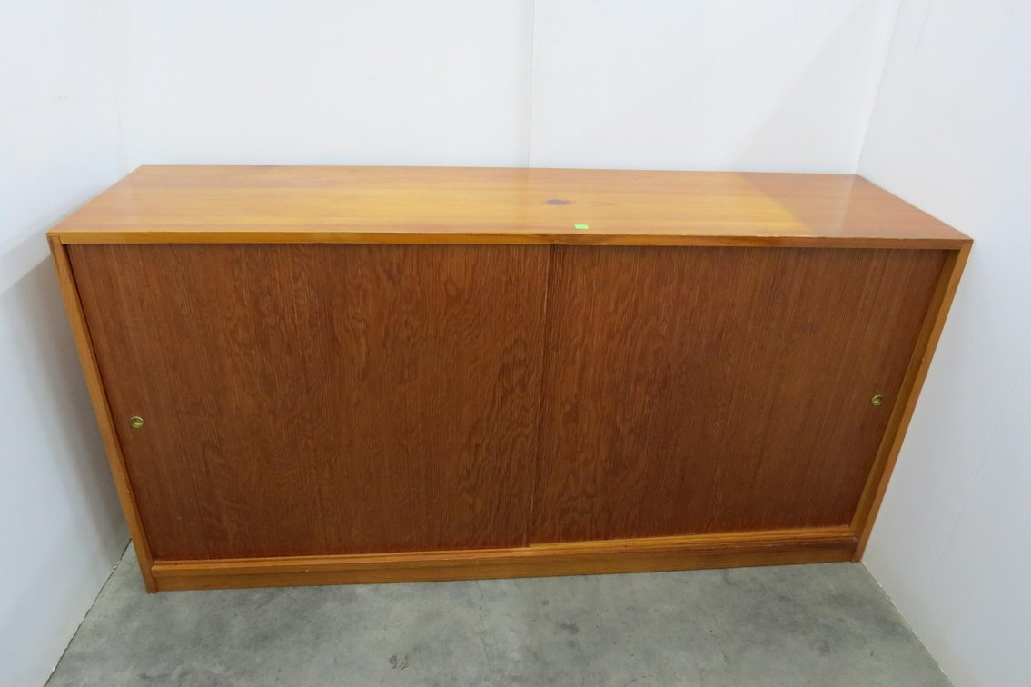 Pine Shelf With Sliding Doors