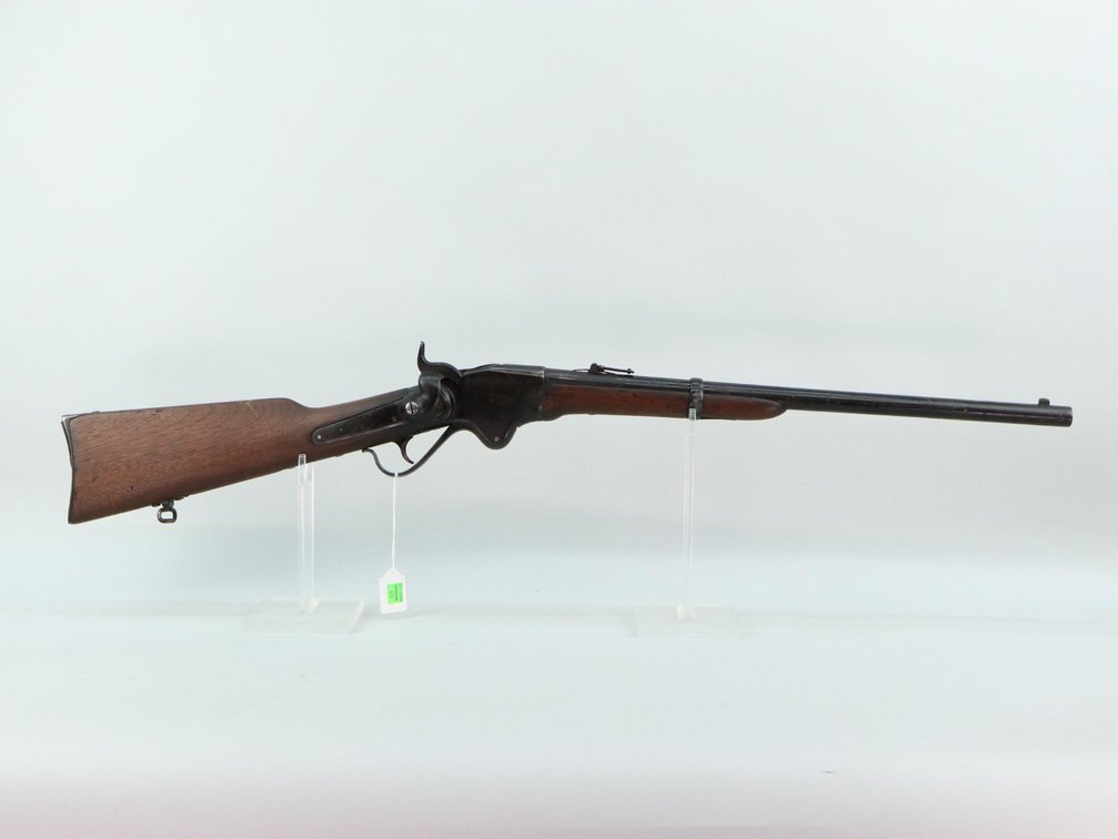 SPENCER 52 CAL 7 SHOT REPEATING CARBINE WITH SADDLE RING, FALLING BLOCK, FIRES A 56-56 RIMFIRE CARTRIDGE SN: ?6350, PAT DATE: MARCH 6, 1860, 22" BARREL