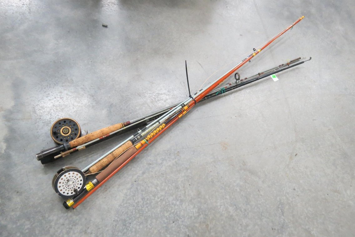 Pair of Fly Rods and Pair of Fishing Poles