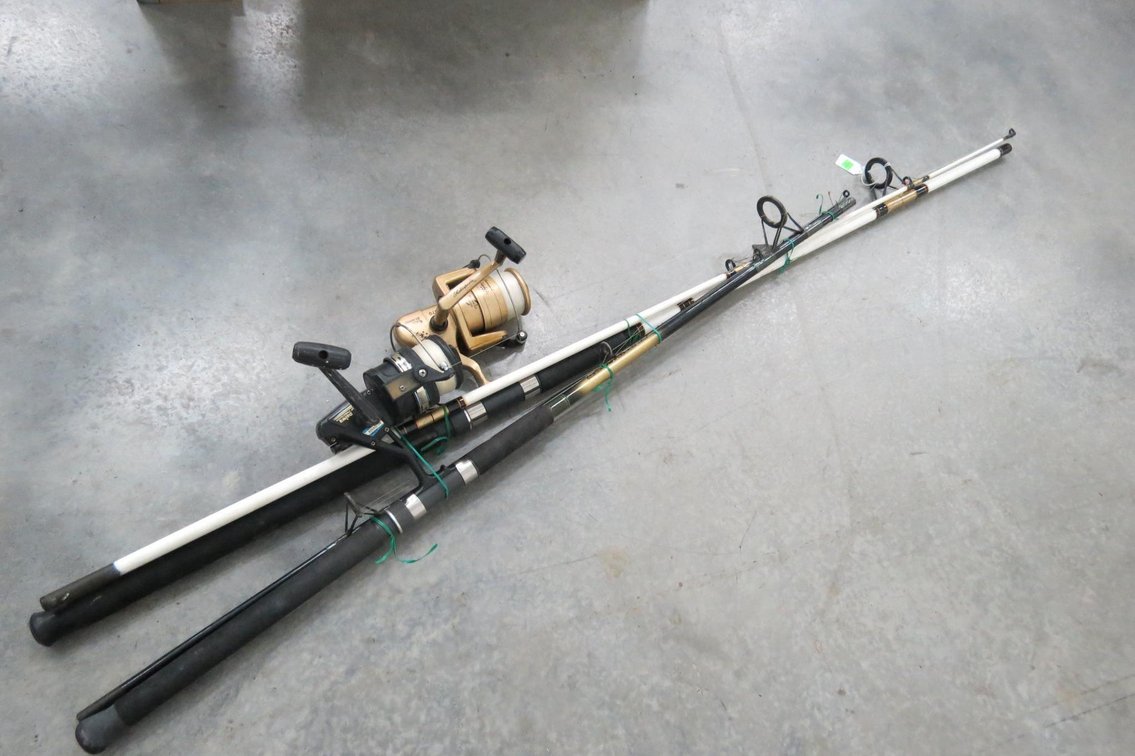 Pair of Large Open Face Spinning Rods
