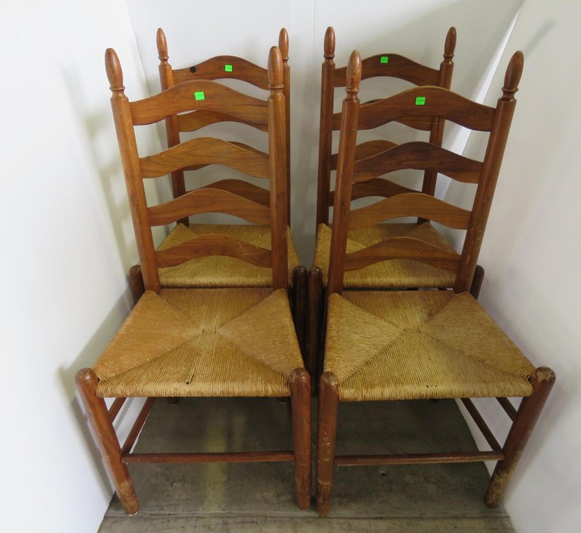 Four Woven Seat Chairs