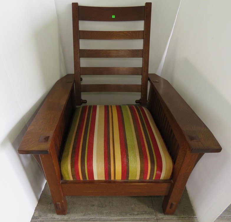 Stickley Wood Frame Chair, Adjustable Back